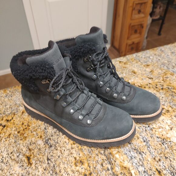 Cole Haan Zero Grand Explorer W07997 Black Leather Hiking Boots Women's Sz 9.5B - Picture 2 of 16